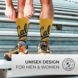 Cal Golden Bears NCAA Adult State and University Crew Socks - Yellow