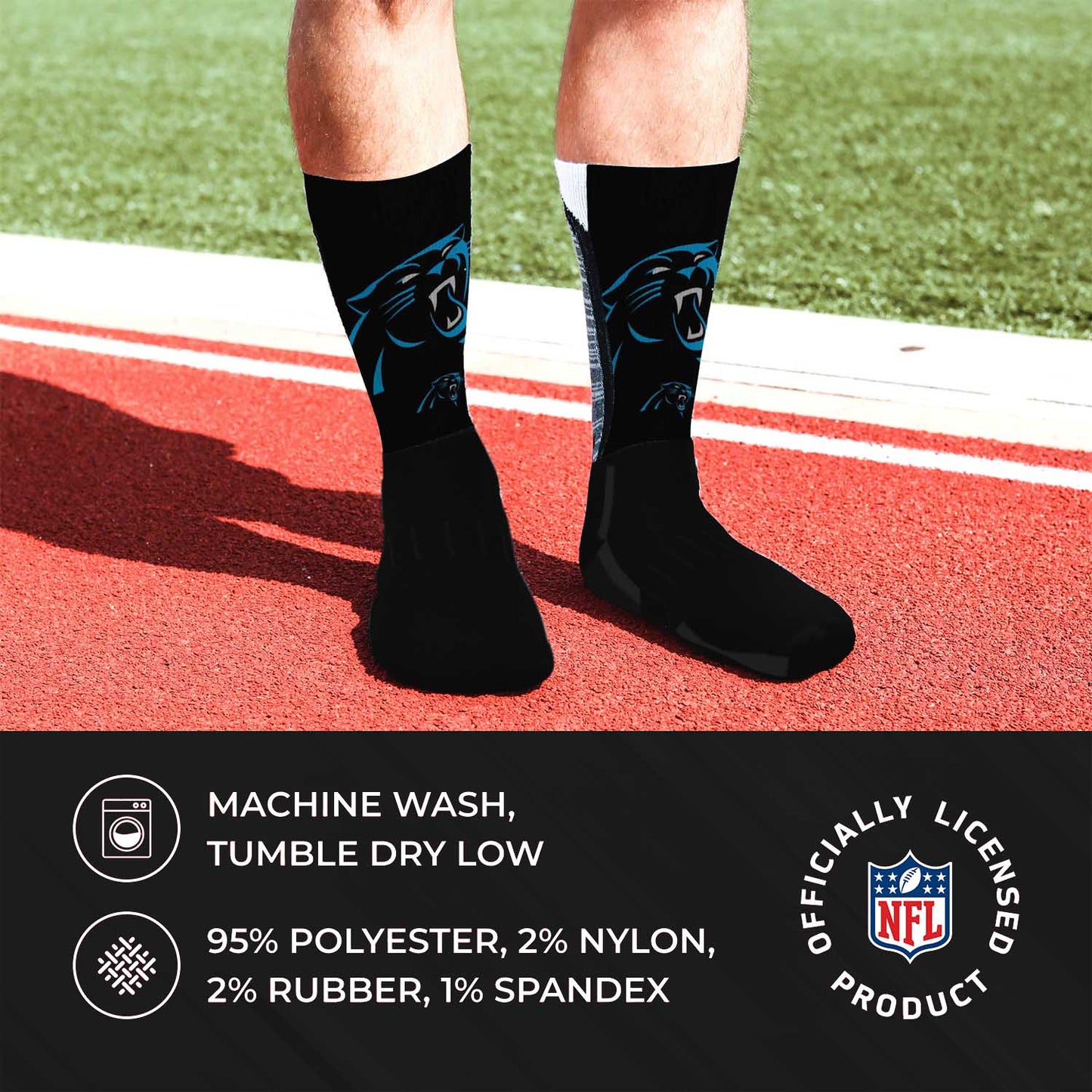 Carolina Panthers NFL Adult Curve Socks - Light Blue