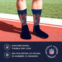 Chicago Bears NFL Adult Zoom Location Crew Socks - Navy