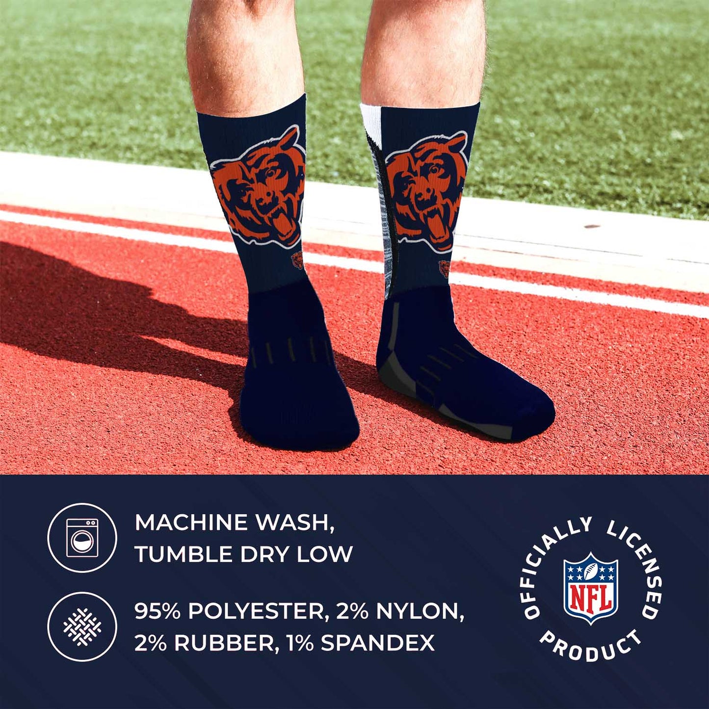 Chicago Bears NFL Adult Curve Socks - Blue