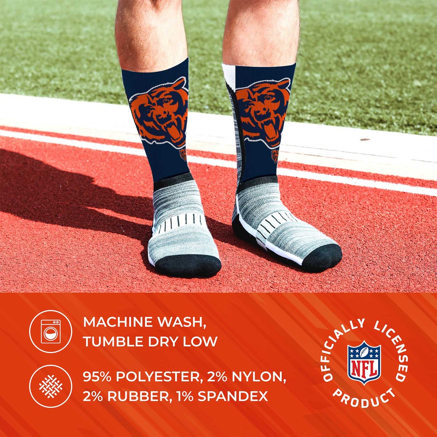 Chicago Bears NFL Adult Curve Socks - Navy