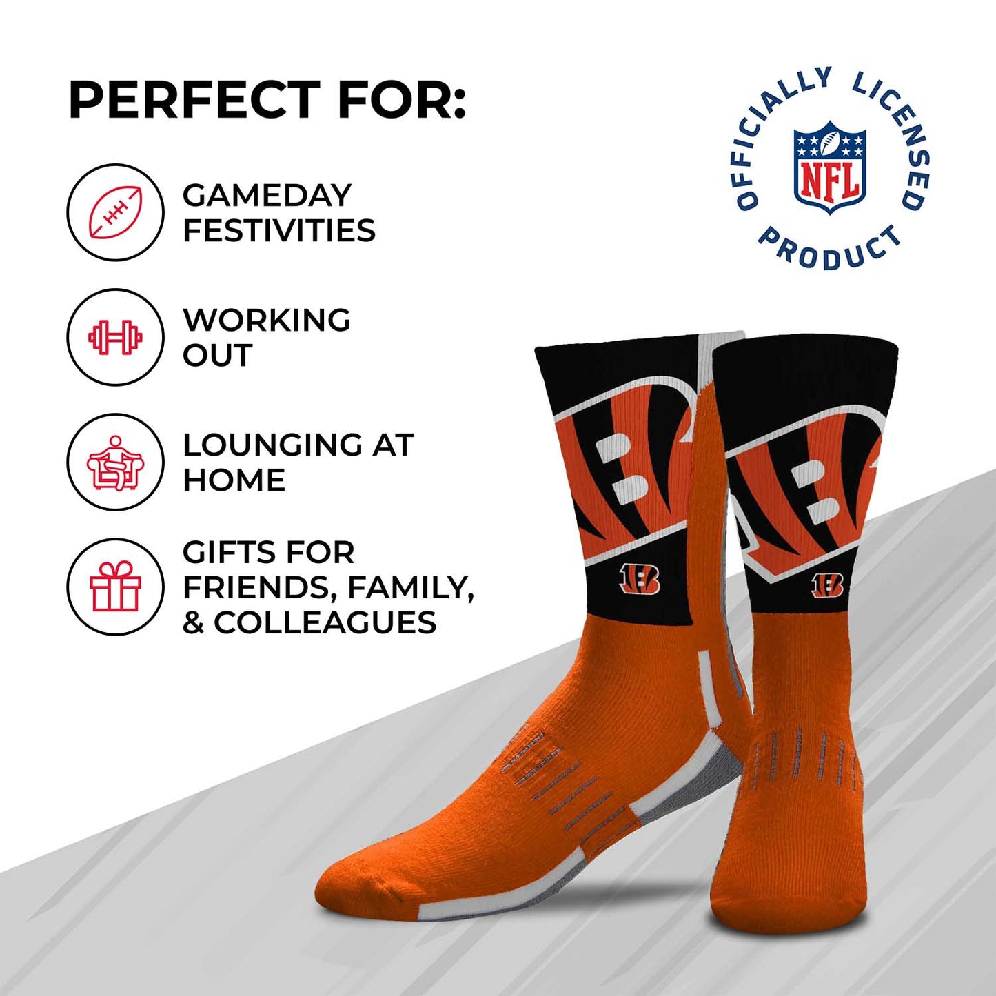 Cincinnati Bengals NFL V Curve  Socks - Orange