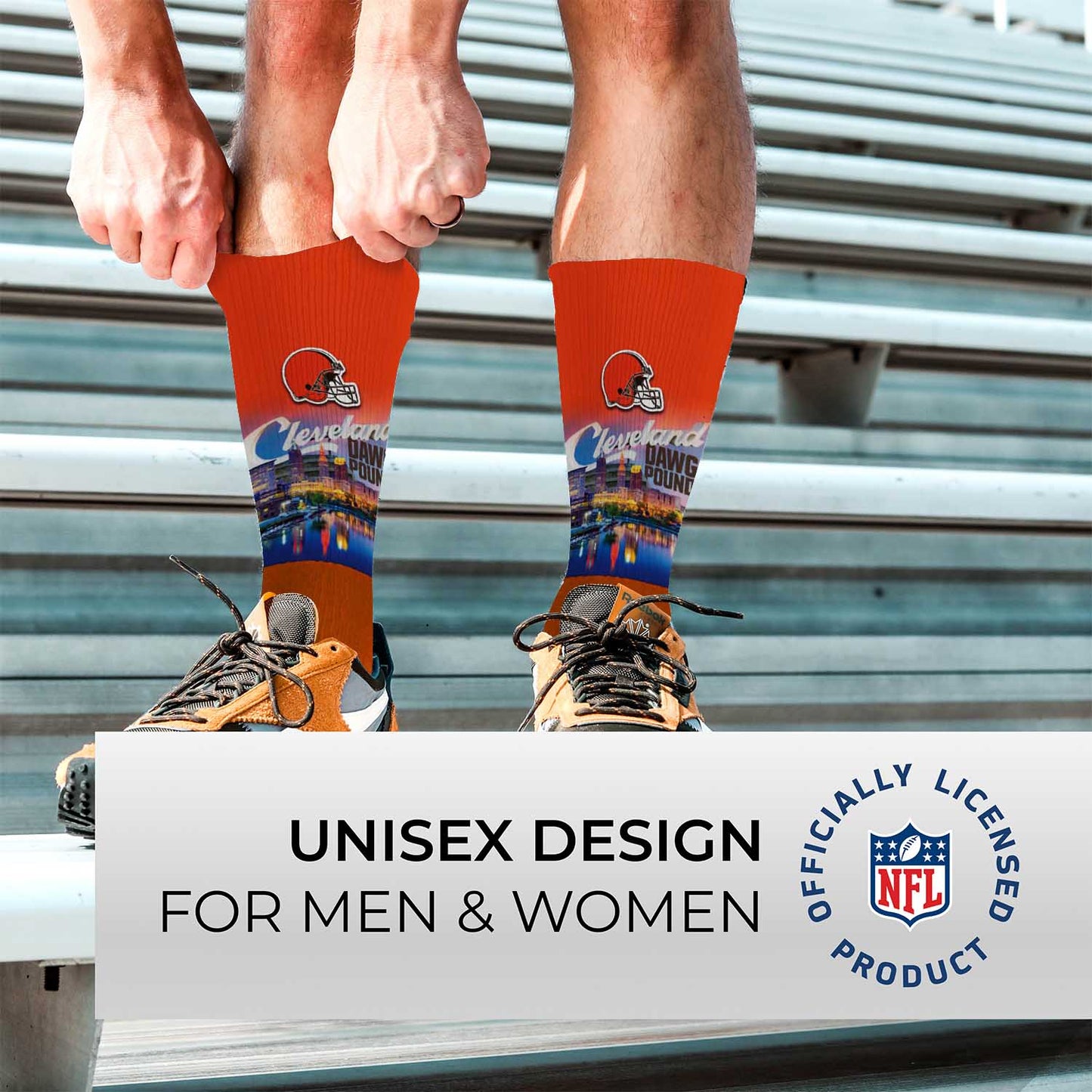 Cleveland Browns NFL Adult Zoom Location Crew Socks - Orange
