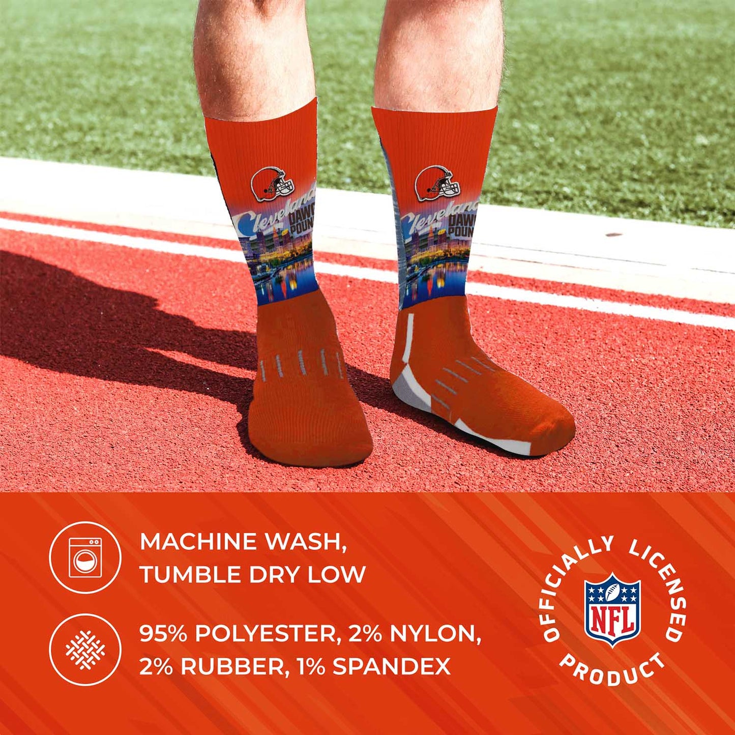 Cleveland Browns NFL Adult Zoom Location Crew Socks - Orange