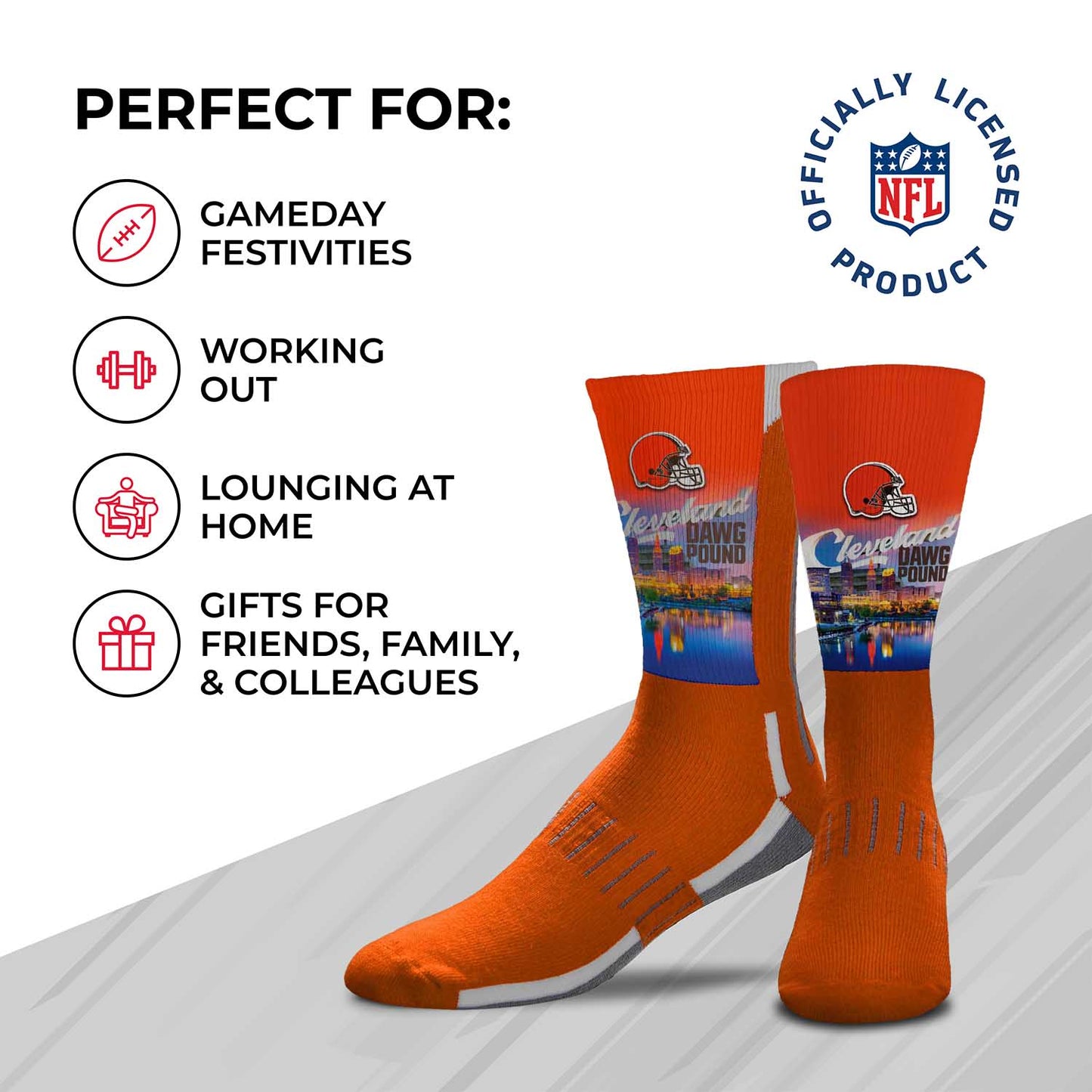 Cleveland Browns NFL Adult Zoom Location Crew Socks - Orange
