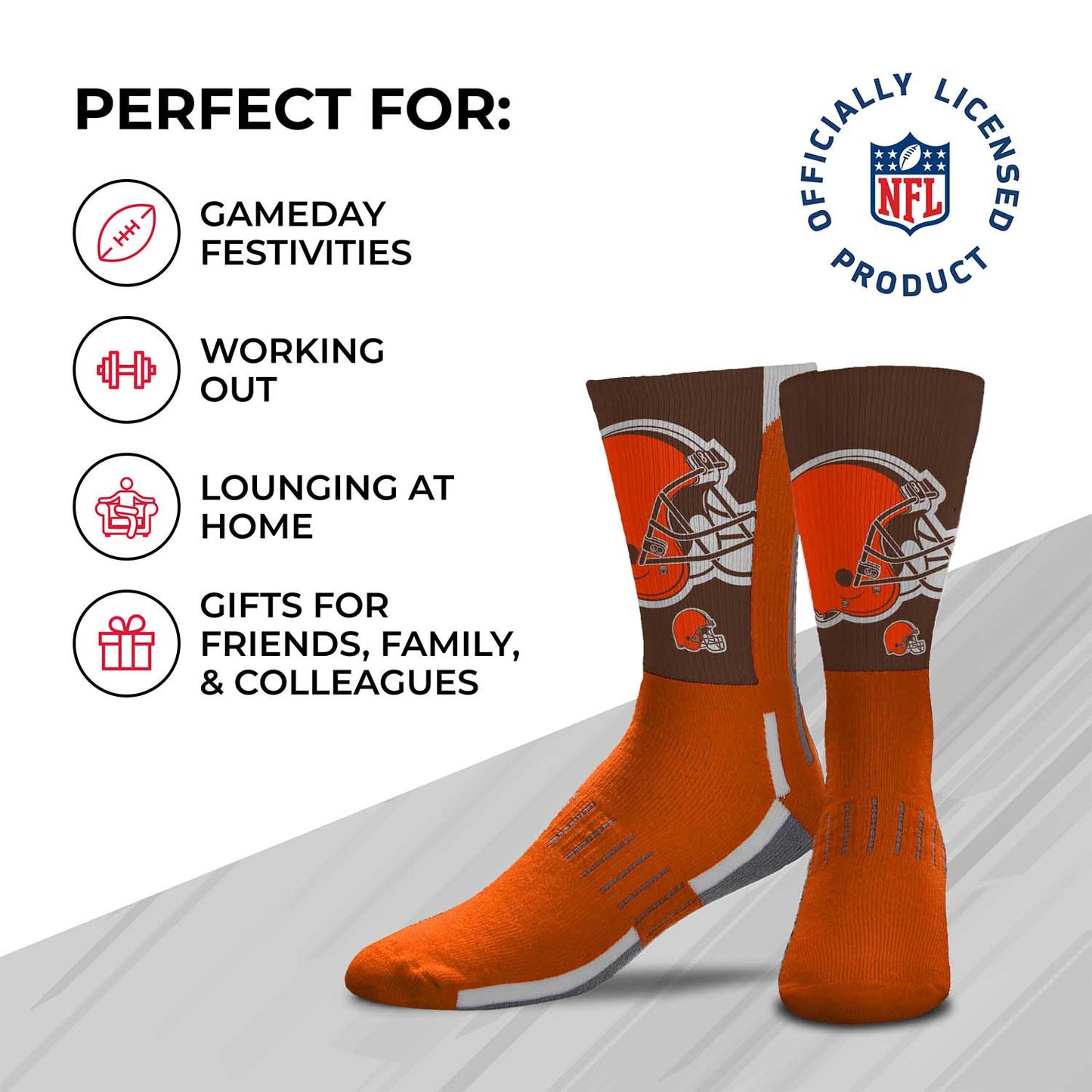 Cleveland Browns NFL Youth V Curve Socks - Orange