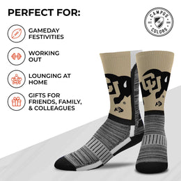 Colorado Buffaloes NCAA Adult State and University Crew Socks - Black