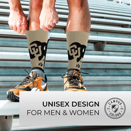 Colorado Buffaloes NCAA Adult State and University Crew Socks - Black
