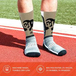 Colorado Buffaloes NCAA Adult State and University Crew Socks - Black