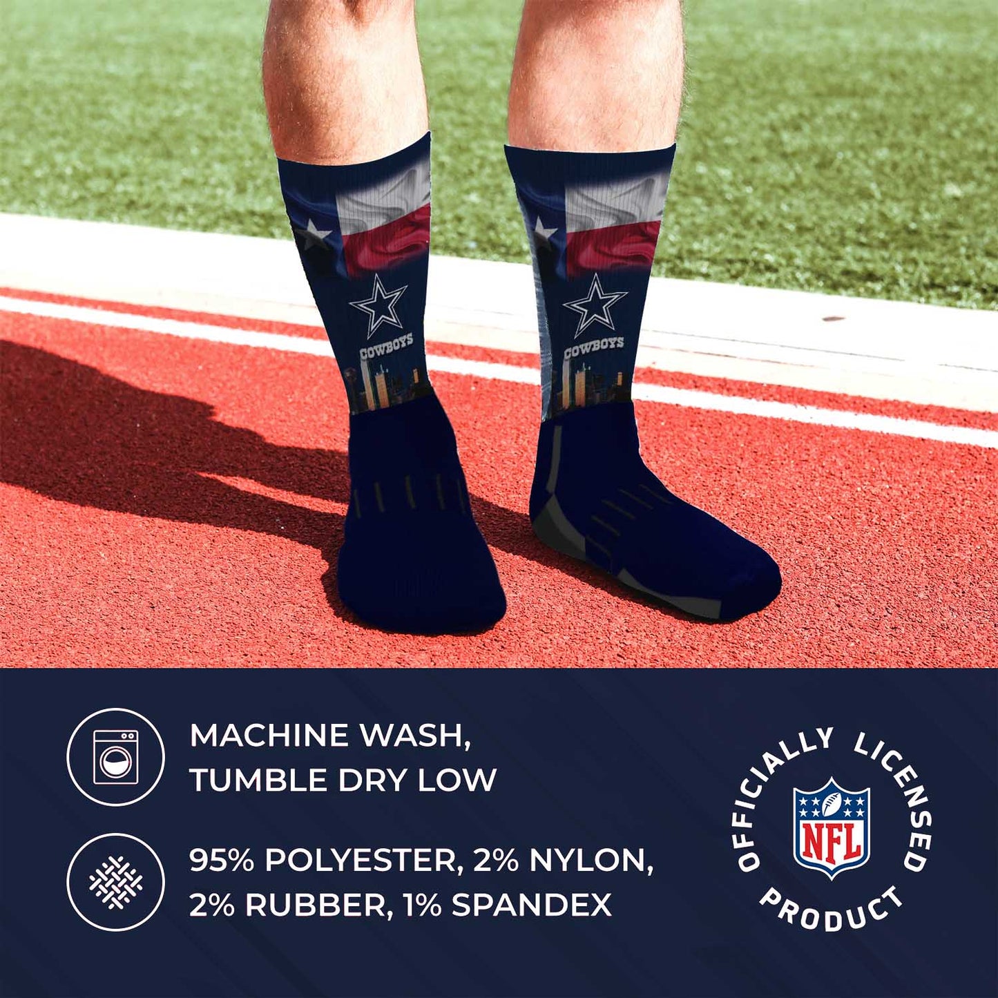 Dallas Cowboys NFL Youth Zoom Location Crew Socks - Navy