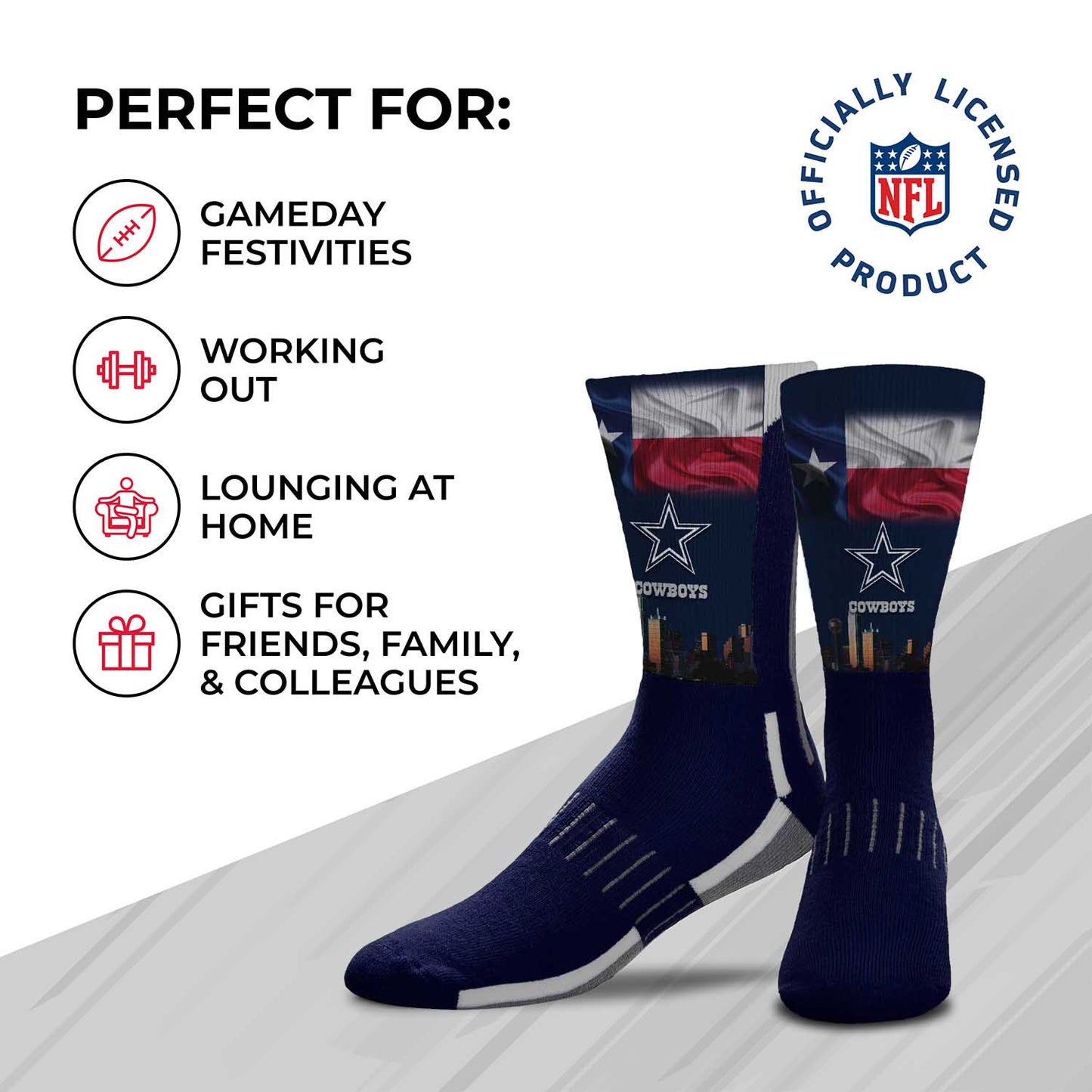 Dallas Cowboys NFL Youth Zoom Location Crew Socks - Navy