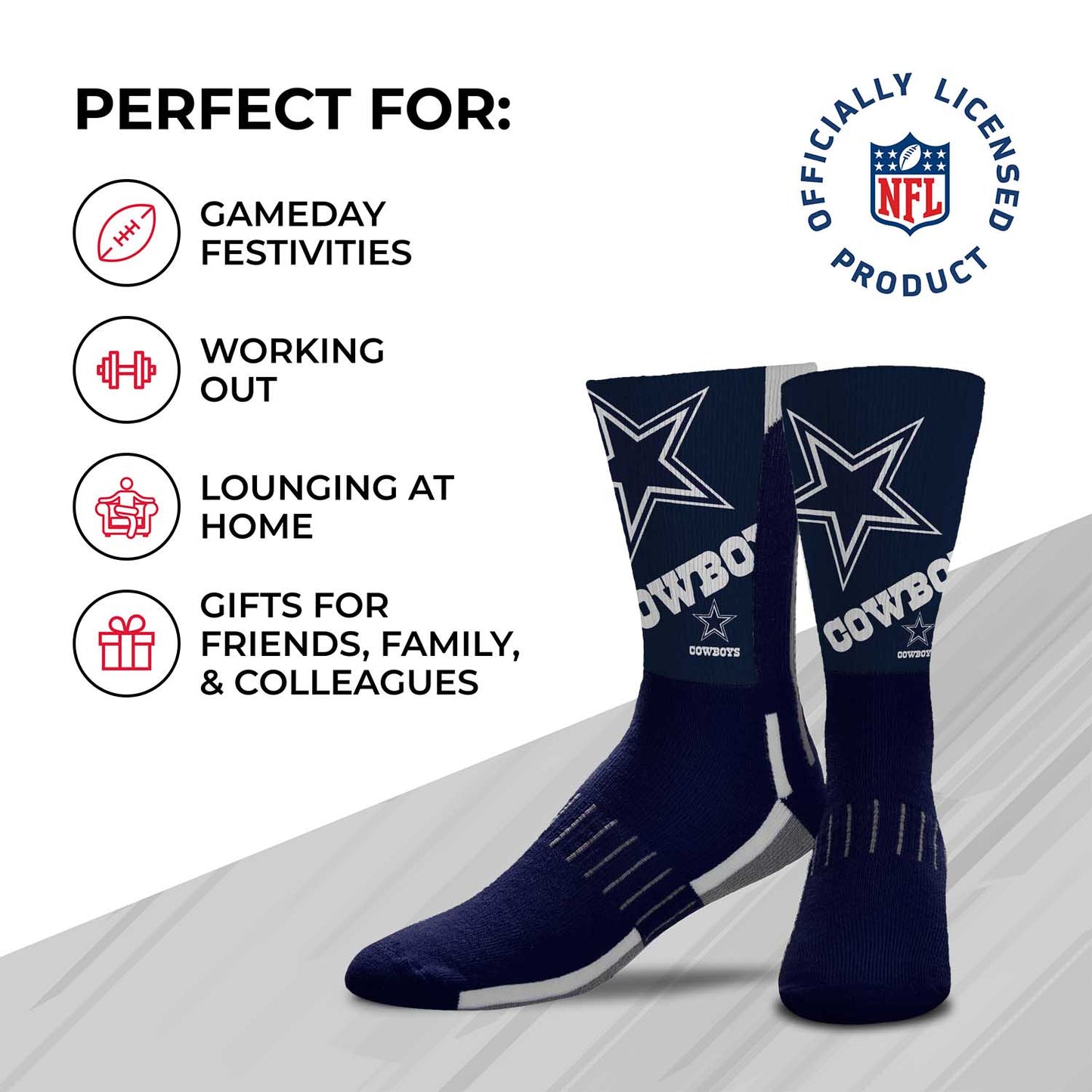 Dallas Cowboys NFL Youth V Curve Socks - Team Color