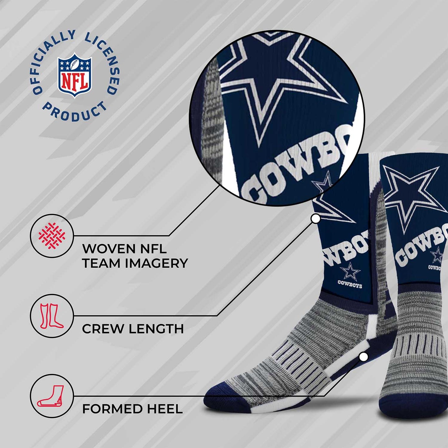 Dallas Cowboys NFL V Curve  Socks - Navy