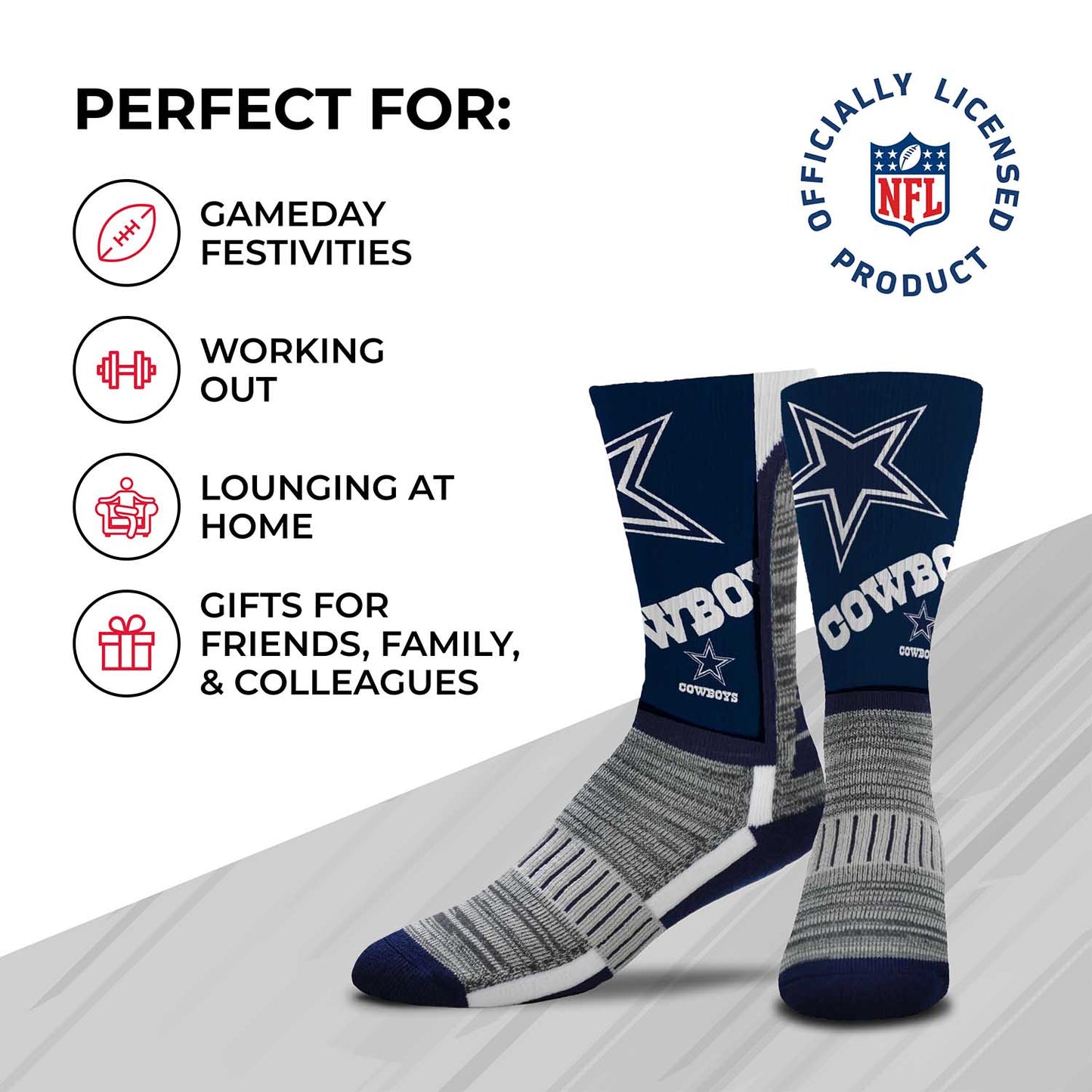 Dallas Cowboys NFL V Curve  Socks - Navy