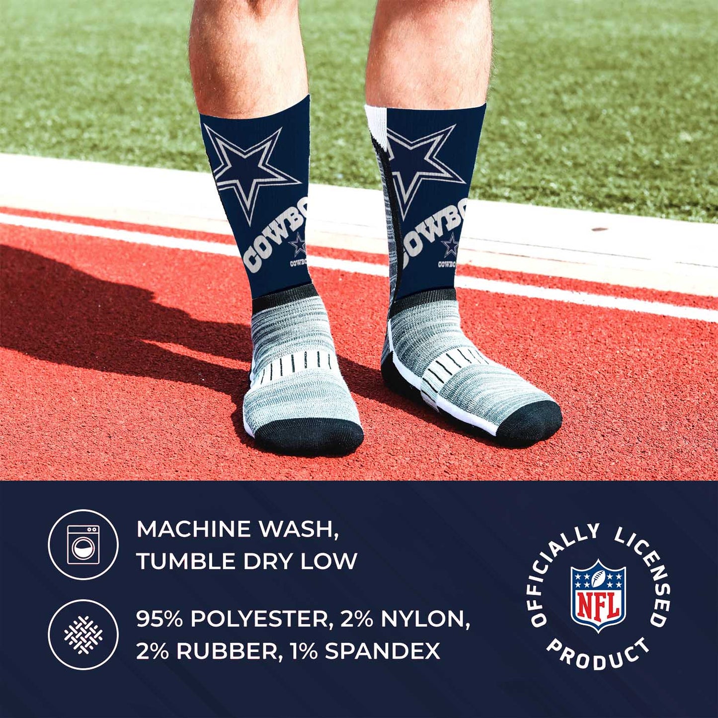 Dallas Cowboys NFL Youth V Curve Socks - Navy