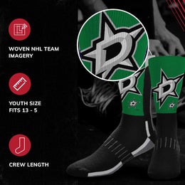 Dallas Stars Adult NHL Zoom Curve Team Crew Socks - Black