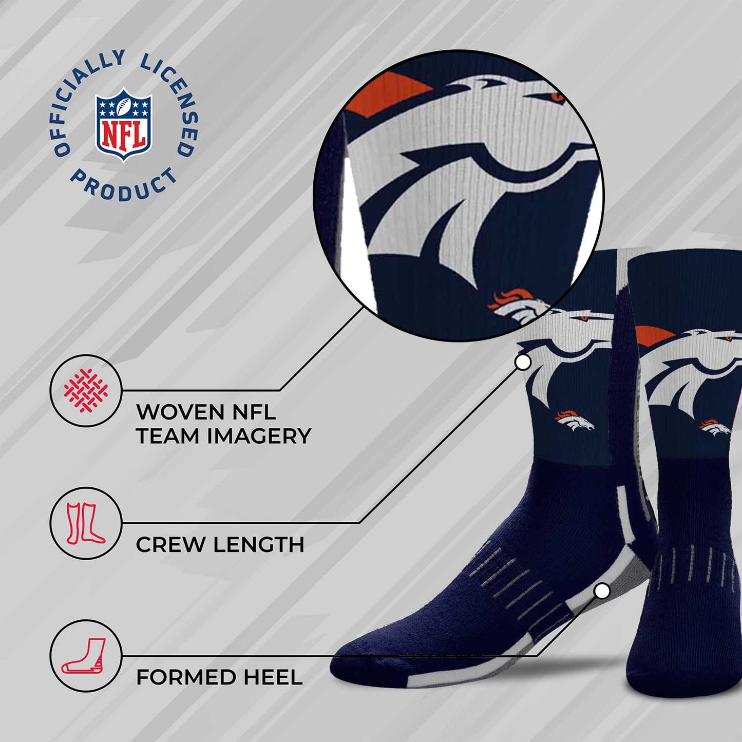 Denver Broncos NFL V Curve  Socks - Team Color