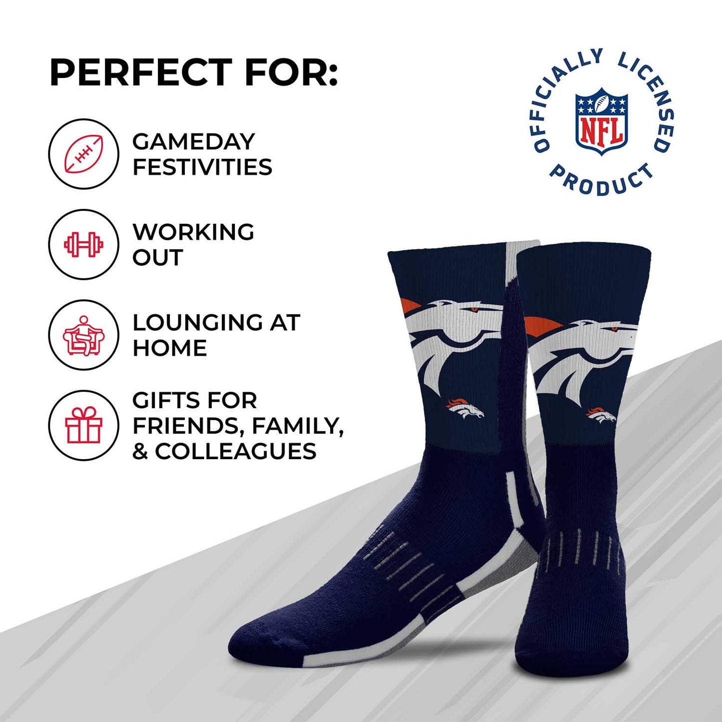 Denver Broncos NFL V Curve  Socks - Team Color