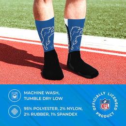 Detroit Lions NFL V Curve  Socks - Black