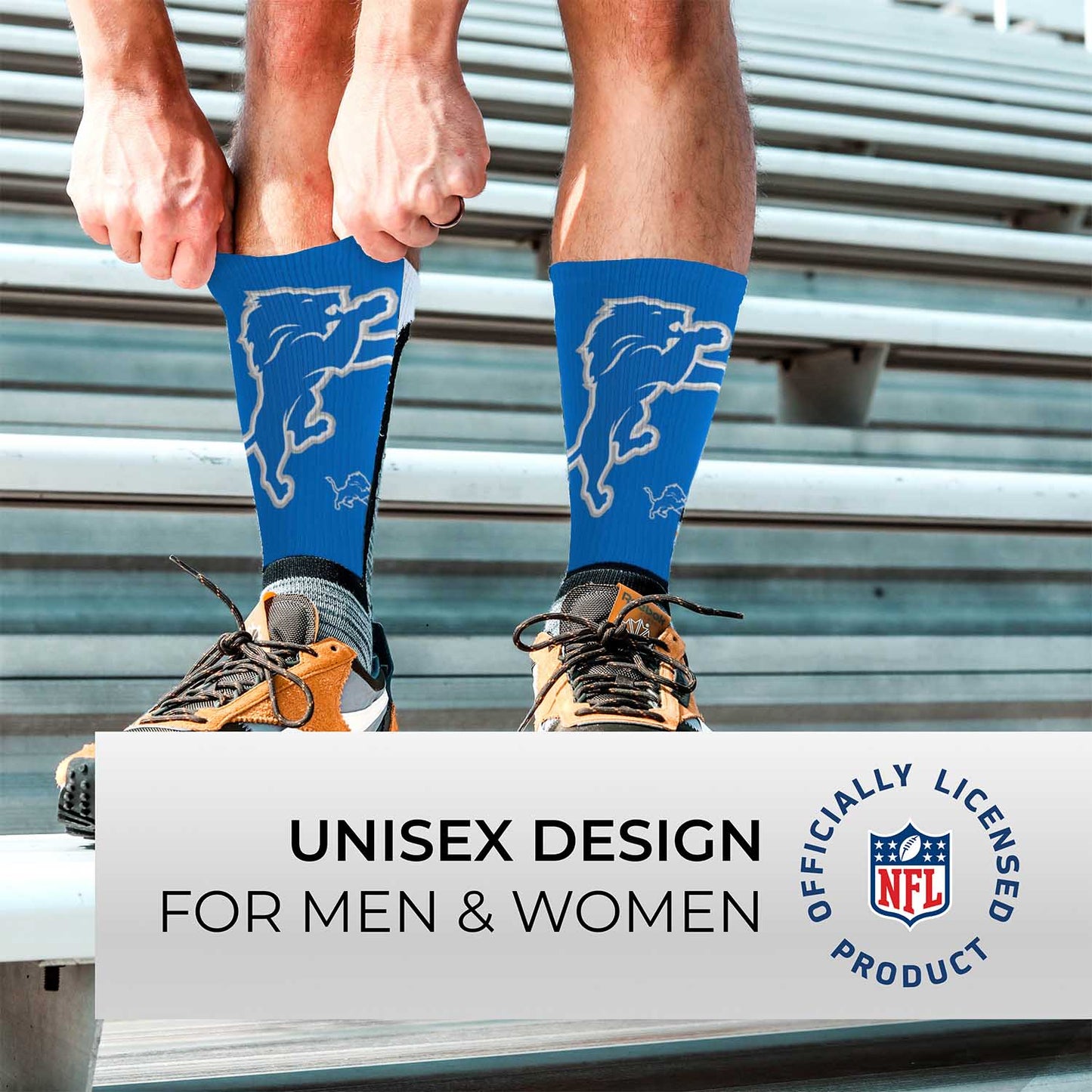 Detroit Lions NFL V Curve  Socks - Blue