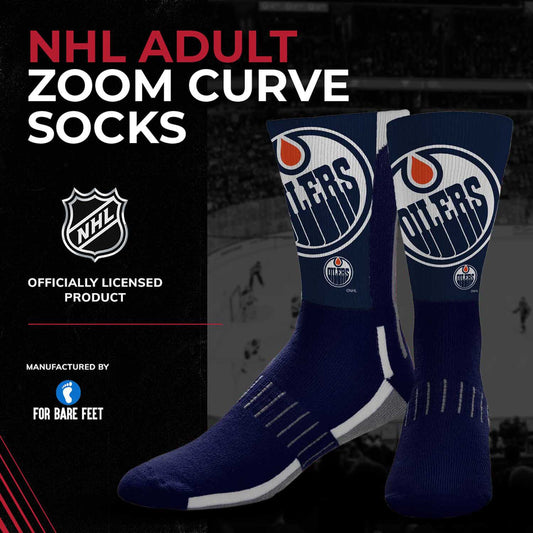 Edmonton Oilers Adult NHL Zoom Curve Team Crew Socks - Navy