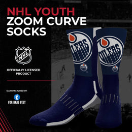 Edmonton Oilers Youth NHL Zoom Curve Team Crew Socks - Navy