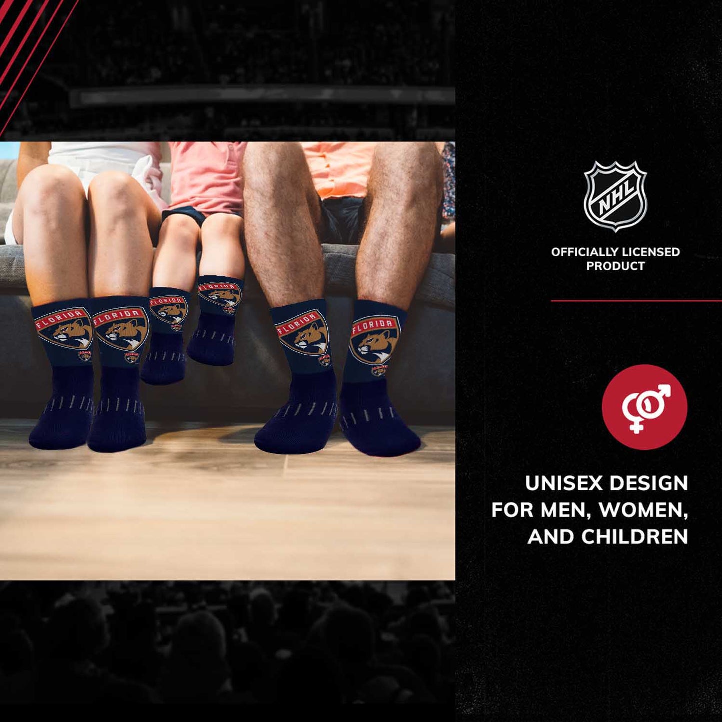 Florida Panthers Youth NHL Zoom Curve Team Crew Socks - Navy