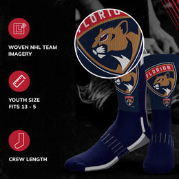 Florida Panthers Youth NHL Zoom Curve Team Crew Socks - Navy