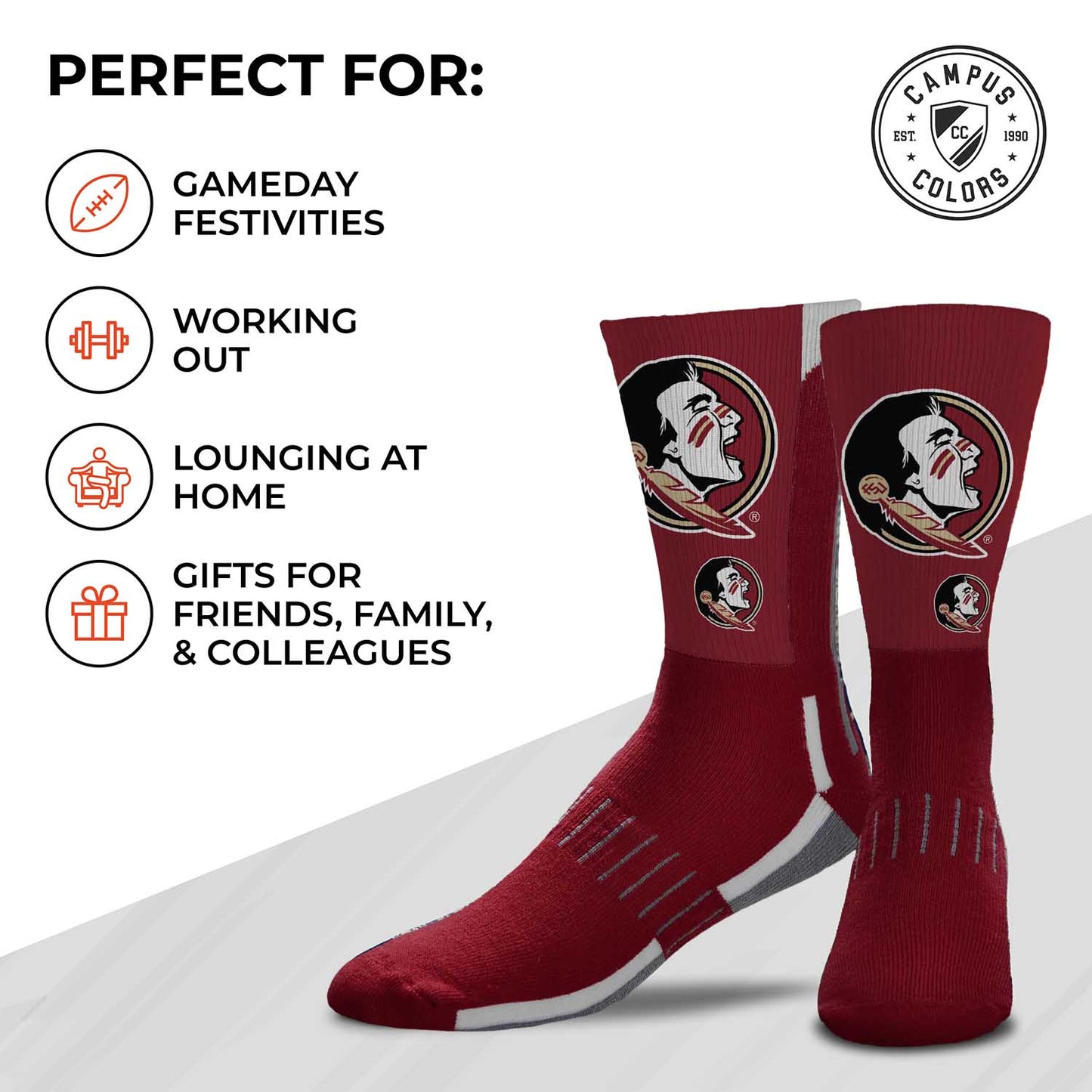 Florida State Seminoles NCAA Youth University Socks - Team Color