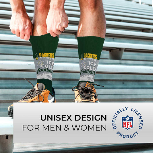 Green Bay Packers NFL Adult Zoom Location Crew Socks - Green