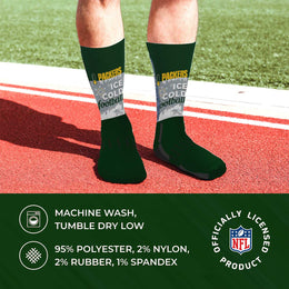 Green Bay Packers NFL Adult Zoom Location Crew Socks - Green