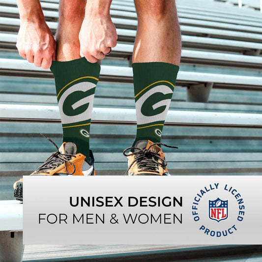 Green Bay Packers NFL Youth V Curve Socks - Team Color
