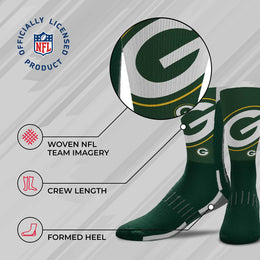 Green Bay Packers NFL Youth V Curve Socks - Team Color