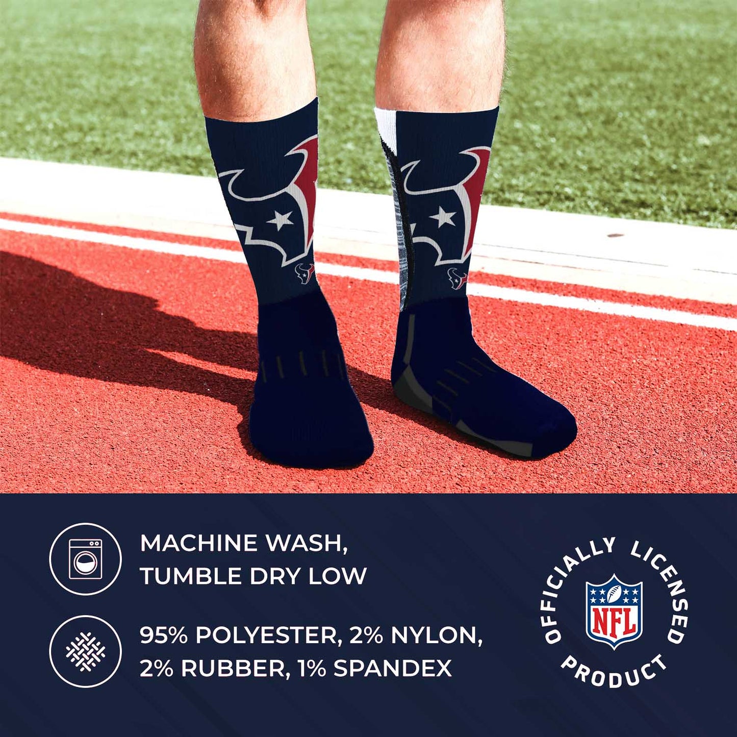 Houston Texans NFL Adult Curve Socks - Indigo/Navy