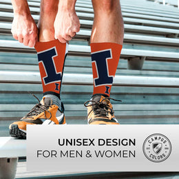 Illinois Fighting Illini NCAA Adult State and University Crew Socks - Team Color