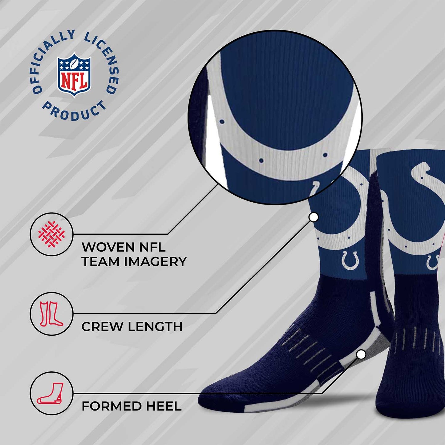 Indianapolis Colts NFL Adult Curve Socks - Navy