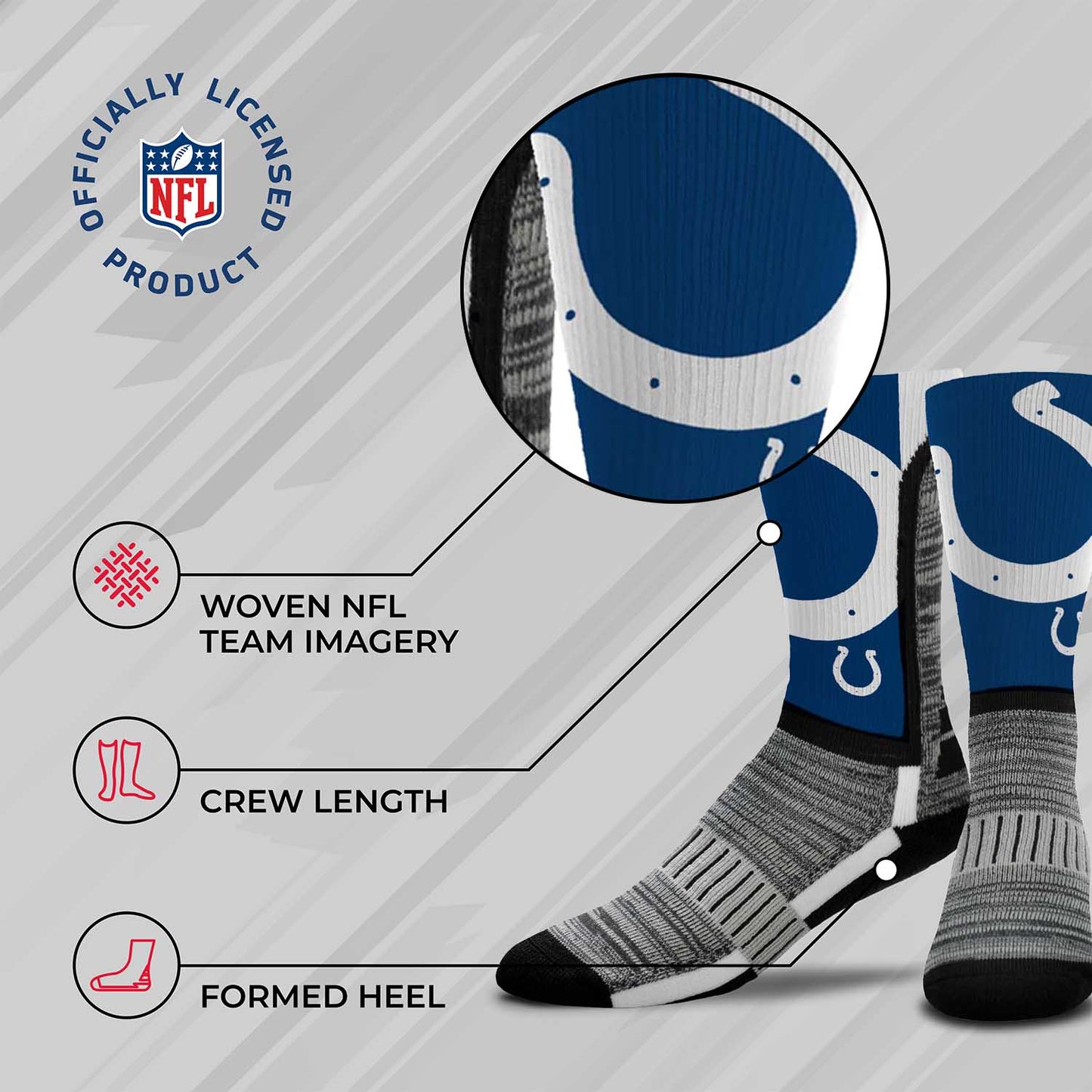 Indianapolis Colts NFL Youth V Curve Socks - Blue