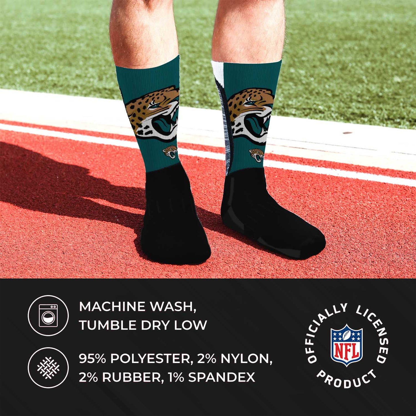 Jacksonville Jaguars NFL Adult Curve Socks - Black