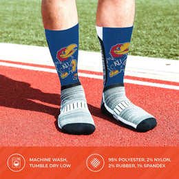 Kansas Jayhawks NCAA Adult State and University Crew Socks - Royal
