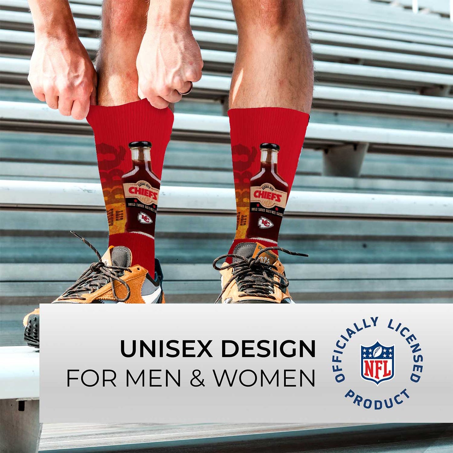 Kansas City Chiefs NFL Adult Zoom Location Crew Socks - Red