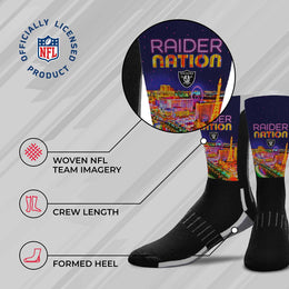 Las Vegas Raiders NFL Adult Zoom Location Crew Socks - Black
