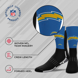 Los Angeles Chargers NFL Adult Curve Socks - Black
