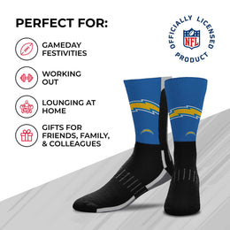 Los Angeles Chargers NFL Adult Curve Socks - Black