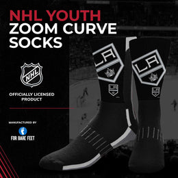 Los Angeles Kings Youth NHL Zoom Curve Team Crew Socks - Black