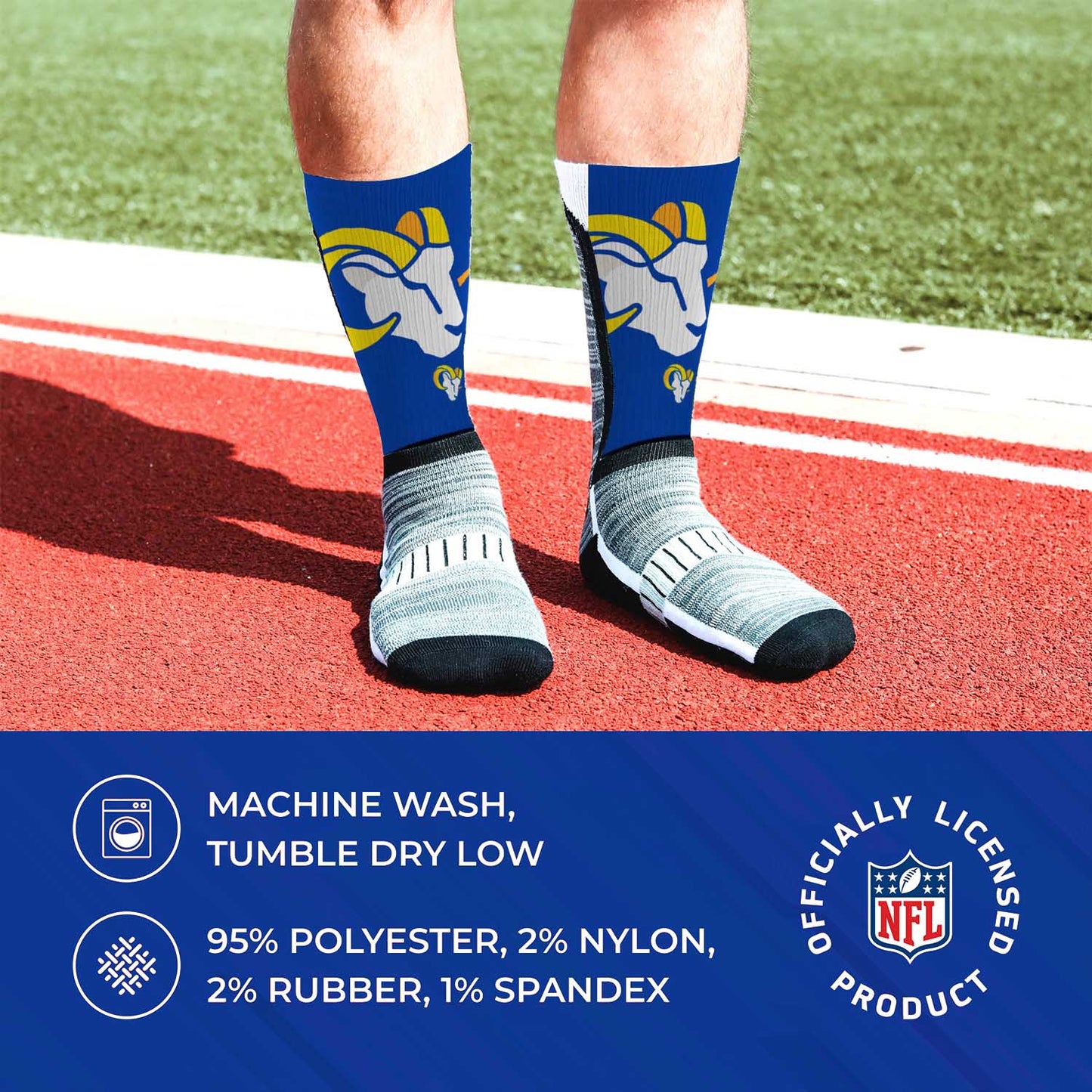 Los Angeles Rams NFL Adult Curve Socks - Blue