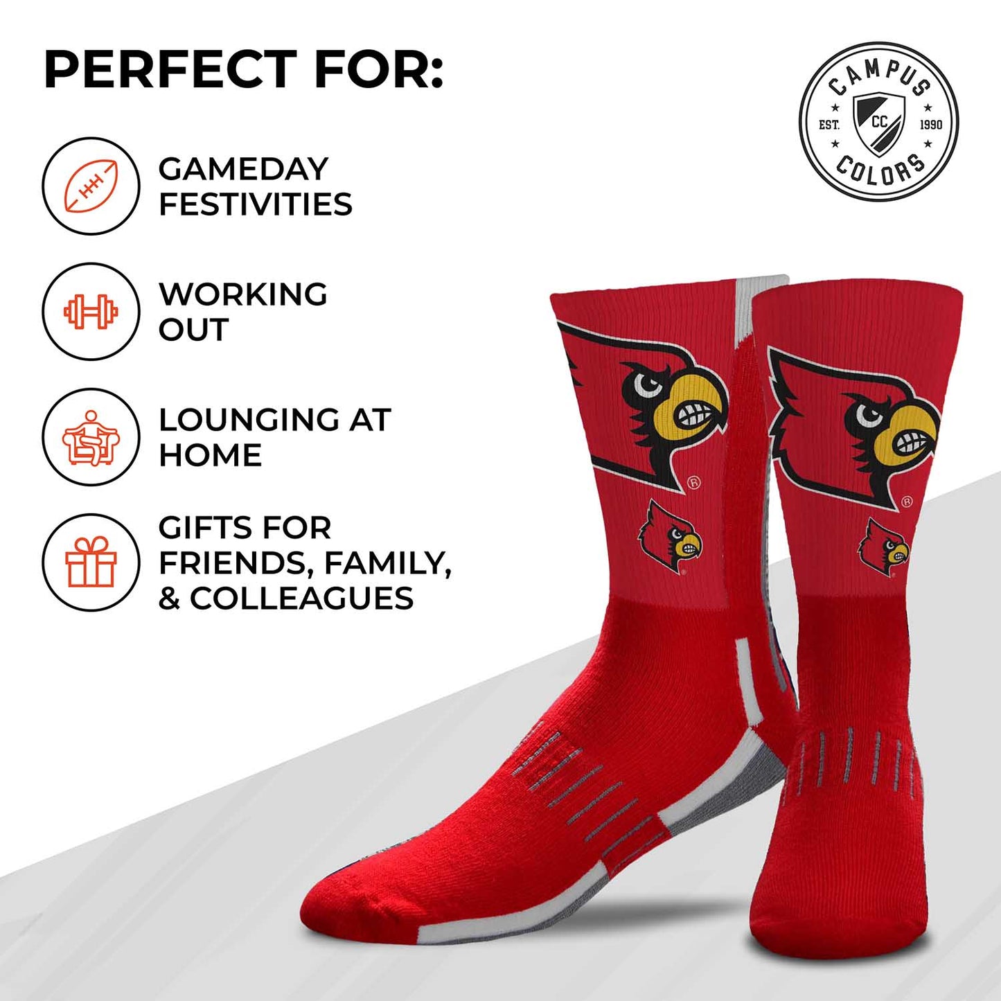 Louisville Cardinals NCAA Youth University Socks - Cardinal