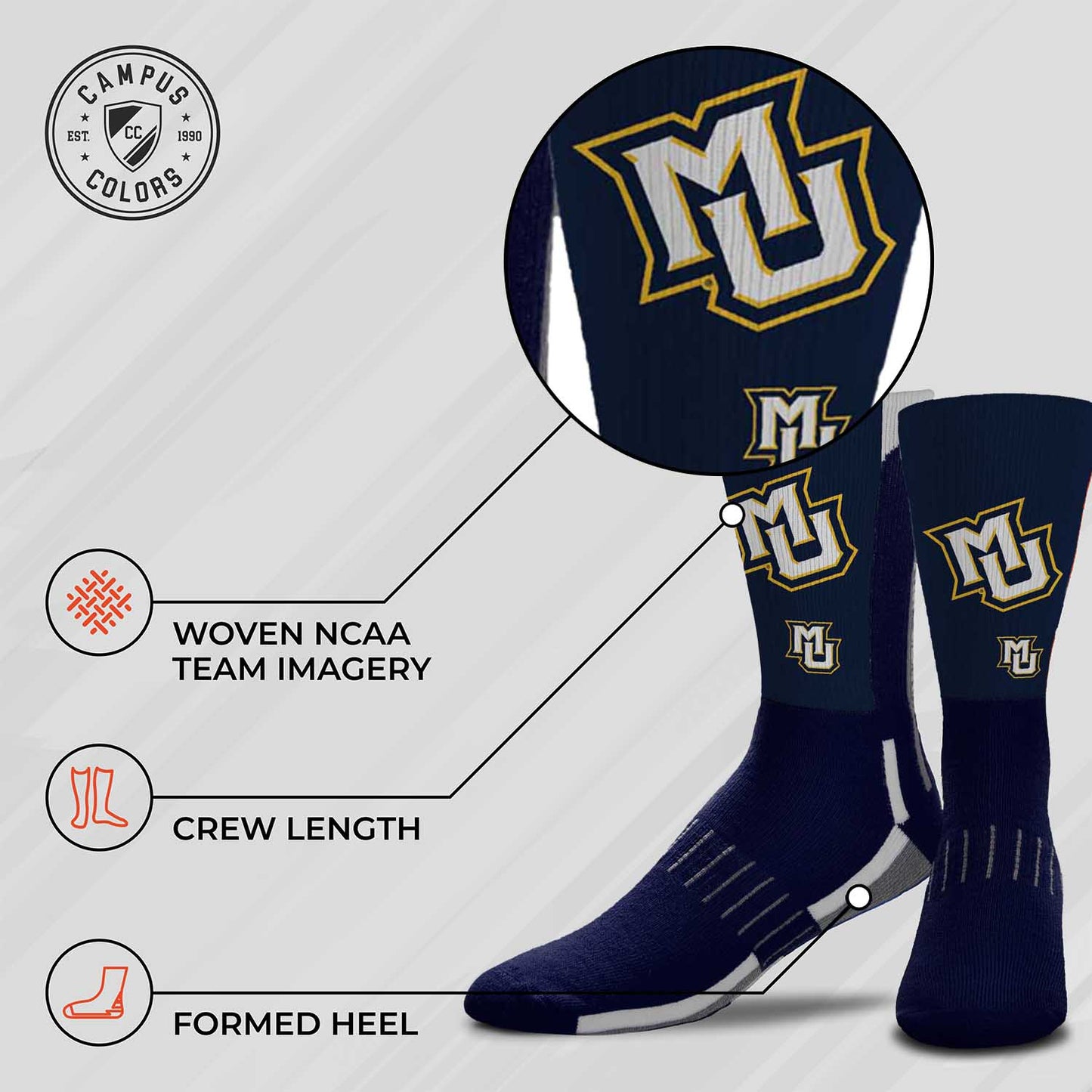 Marquette Golden Eagles NCAA Youth University Socks - Blue
