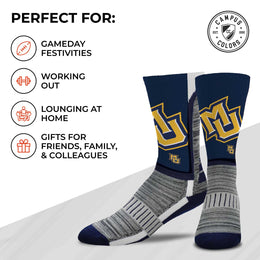 Marquette Golden Eagles NCAA Adult State and University Crew Socks - Navy