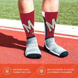 Maryland Terrapins NCAA Adult State and University Crew Socks - Red
