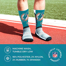 Miami Dolphins NFL Youth V Curve Socks - Teal